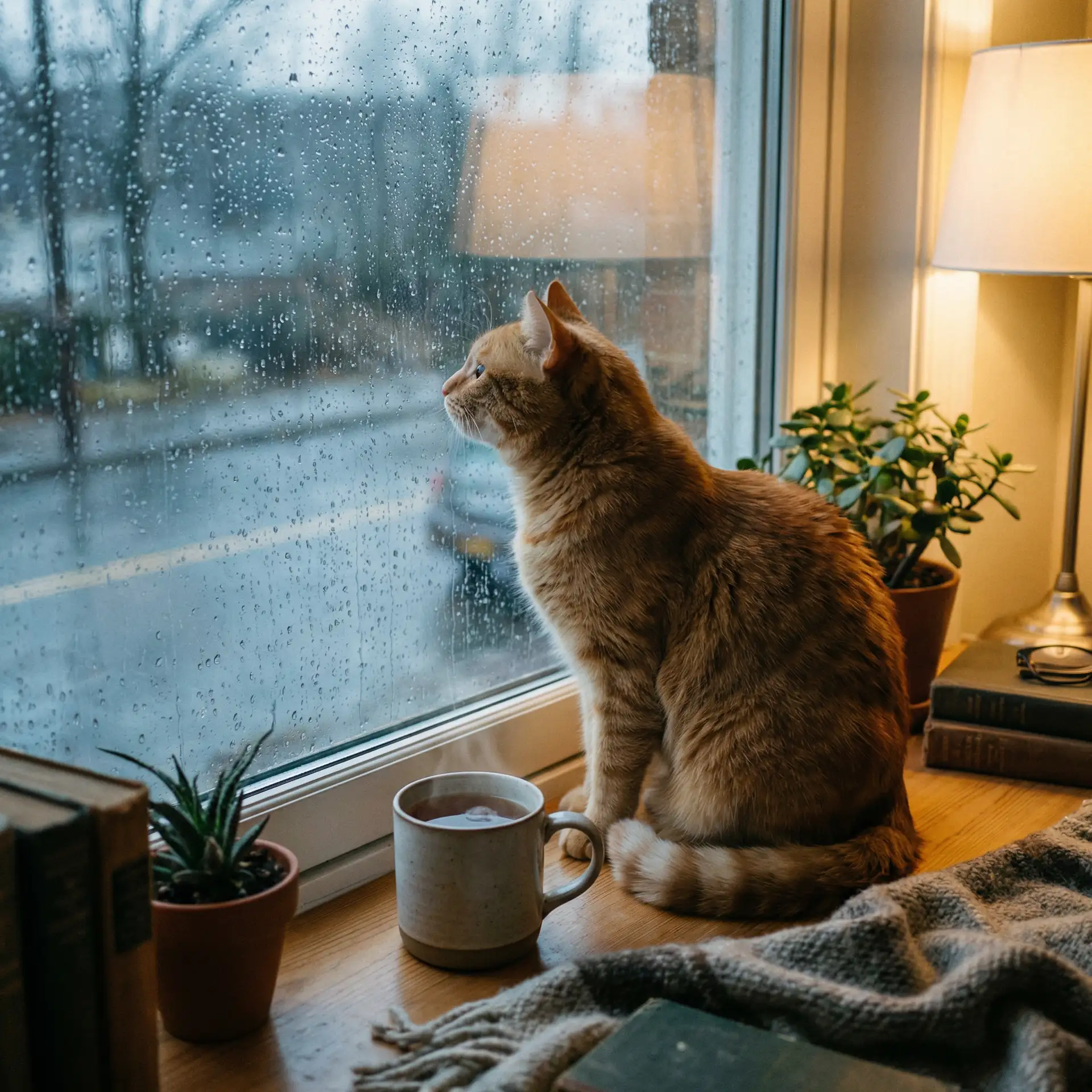 猫咪望着窗外的雨 - 波多野结衣 ol
